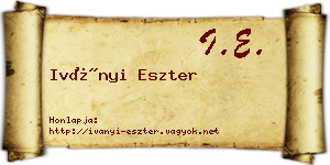 Iványi Eszter névjegykártya