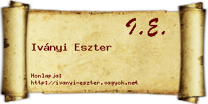 Iványi Eszter névjegykártya